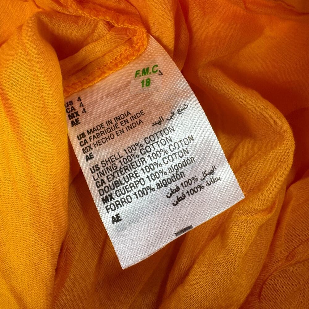 On 34th Womens Cotton Eyelet Embroidered Pleated Midi Skirt Citrus Yellow 4 - Picture 5 of 6